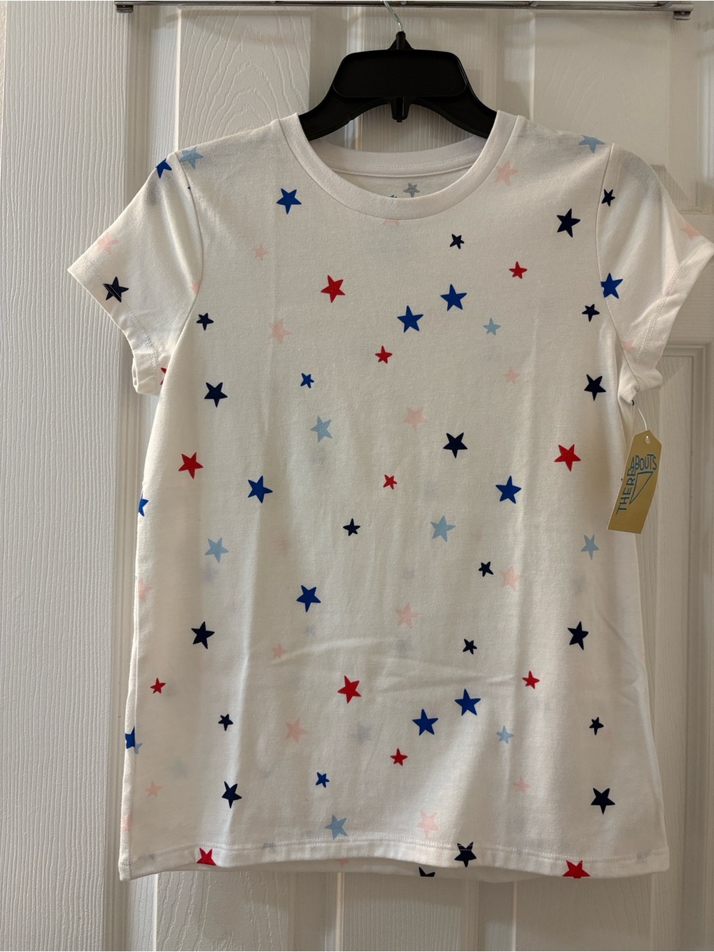 NWT Patriotic Stars T-Shirt Red White Blue Girls Size 16 Xl Americana Graphic